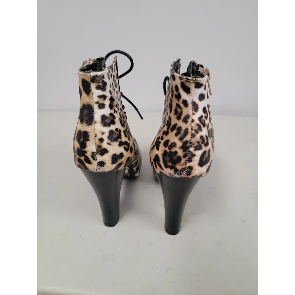 Charlotte Russe Leopard~Cheetah Print Size 8 Women's High Heels w/ zippers New